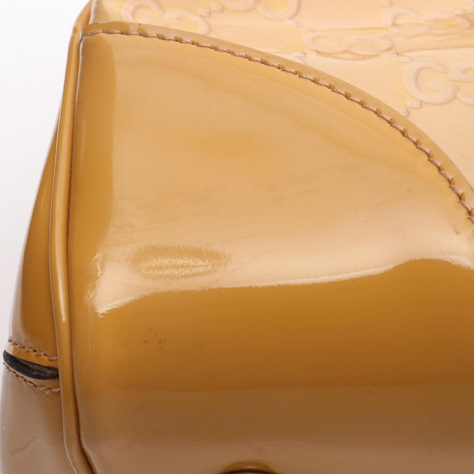 Gucci Tote Mayfair GG Pattern Yellow Patent Leather Handbag — view 7