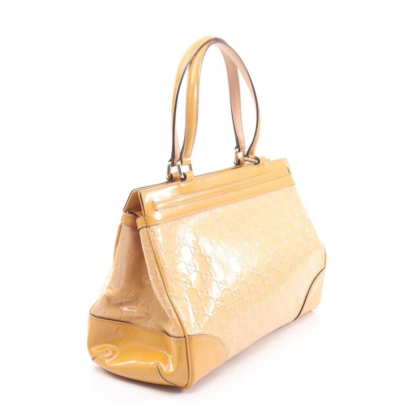 Gucci Tote Mayfair GG Pattern Yellow Patent Leather Handbag — view 2