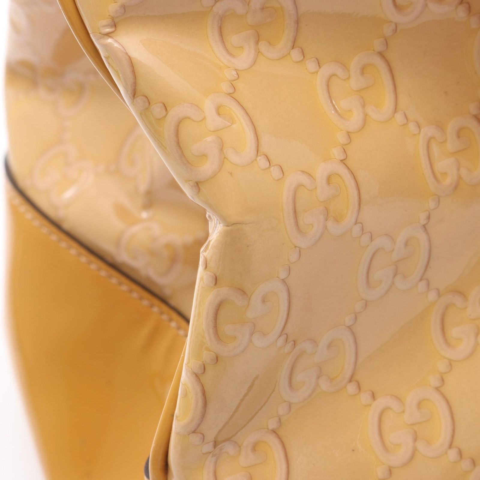 Gucci Tote Mayfair GG Pattern Yellow Patent Leather Handbag — view 6