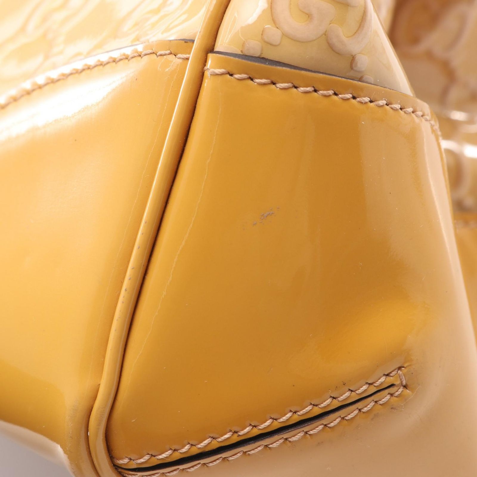 Gucci Tote Mayfair GG Pattern Yellow Patent Leather Handbag — view 8