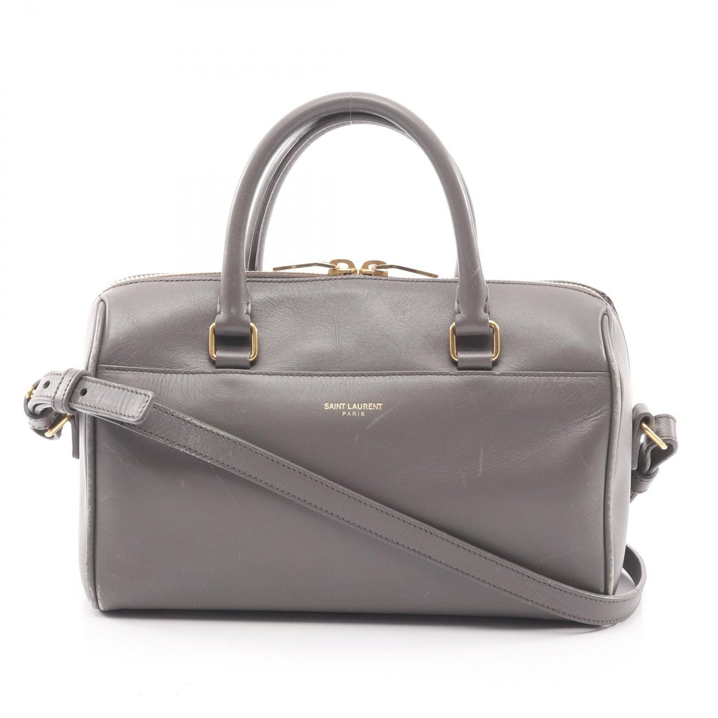 Saint Laurent Paris Handbag Baby Duffle 2-Way Gray Leather