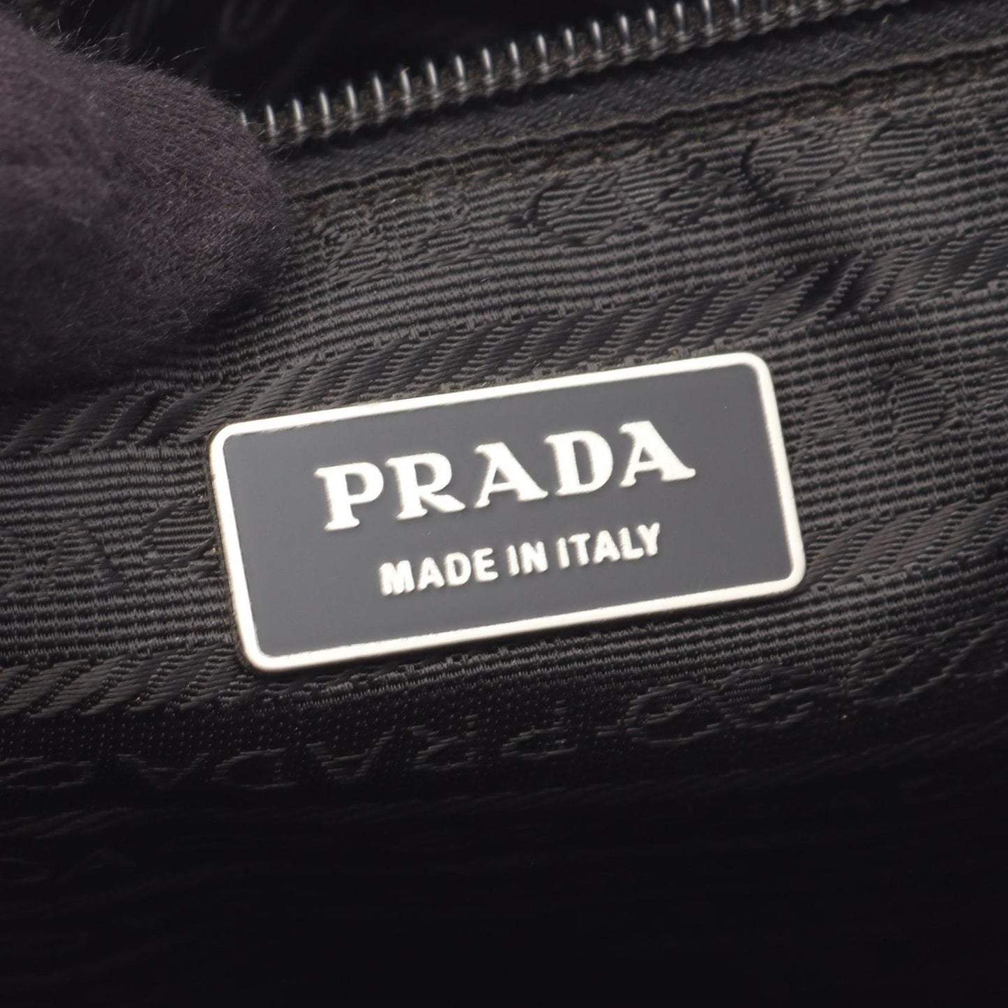 Prada Shoulder Bag Black Nylon Saffiano Leather — view 4