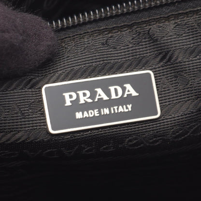 Prada Shoulder Bag Black Nylon Saffiano Leather — view 4