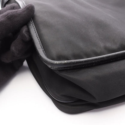 Prada Shoulder Bag Black Nylon Saffiano Leather — view 8
