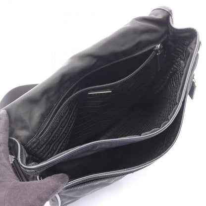 Prada Shoulder Bag Black Nylon Saffiano Leather — view 3