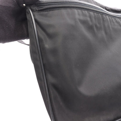 Prada Shoulder Bag Black Nylon Saffiano Leather — view 6