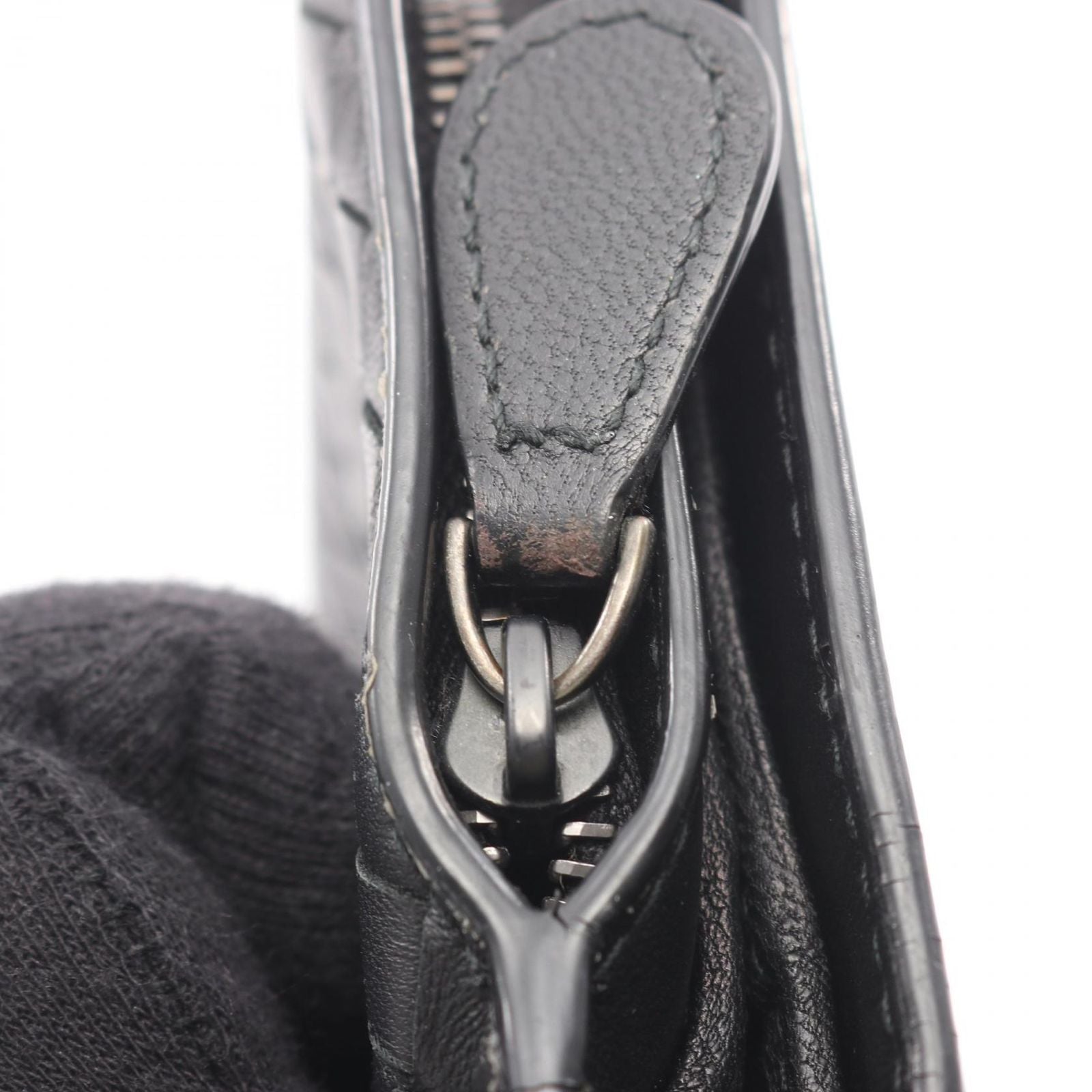 Bottega Veneta Bifold Wallet Intrecciato Black Leather — view 7