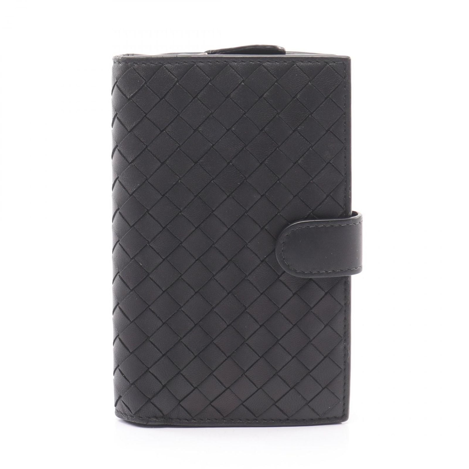Bottega Veneta Bifold Wallet Intrecciato Black Leather