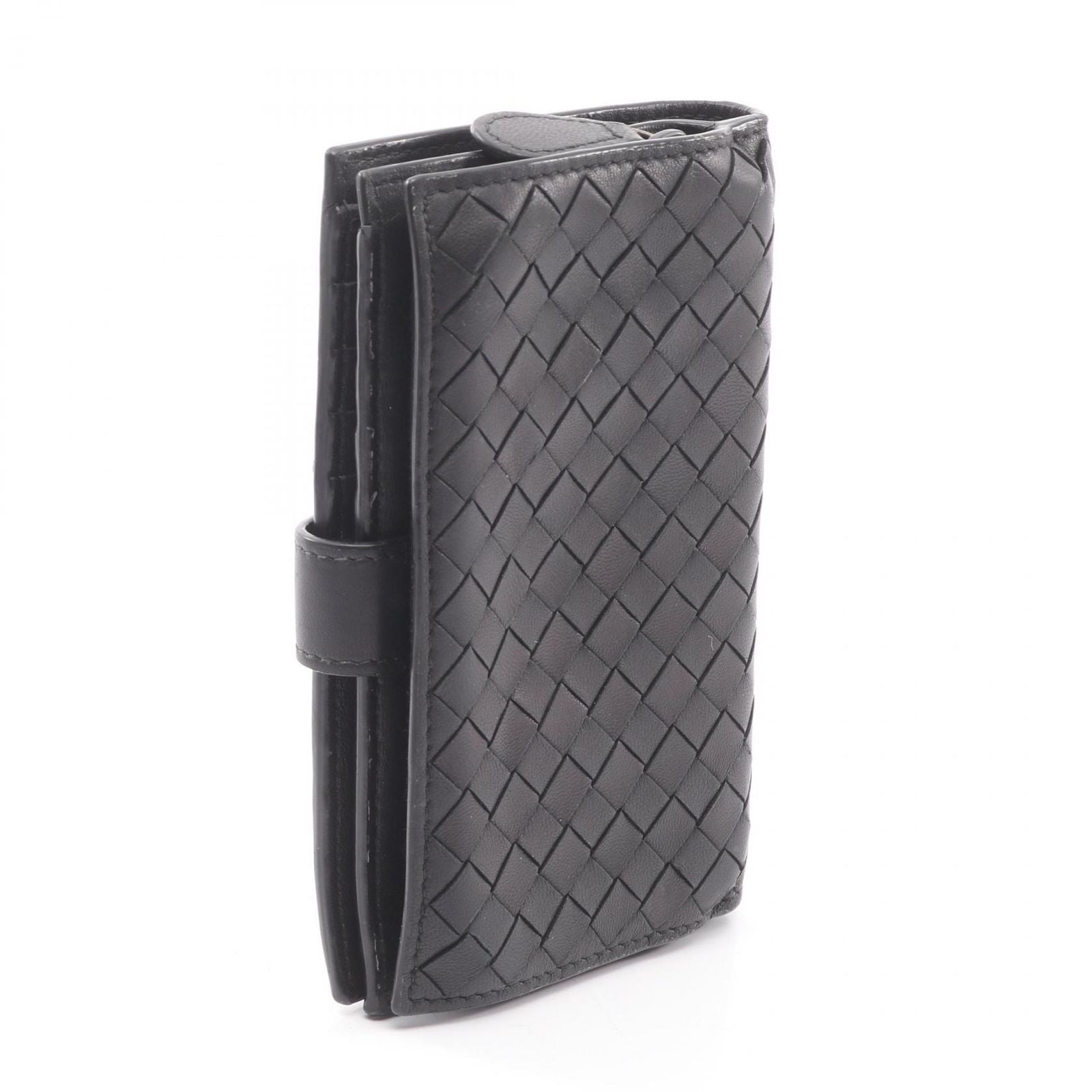 Bottega Veneta Bifold Wallet Intrecciato Black Leather — view 2