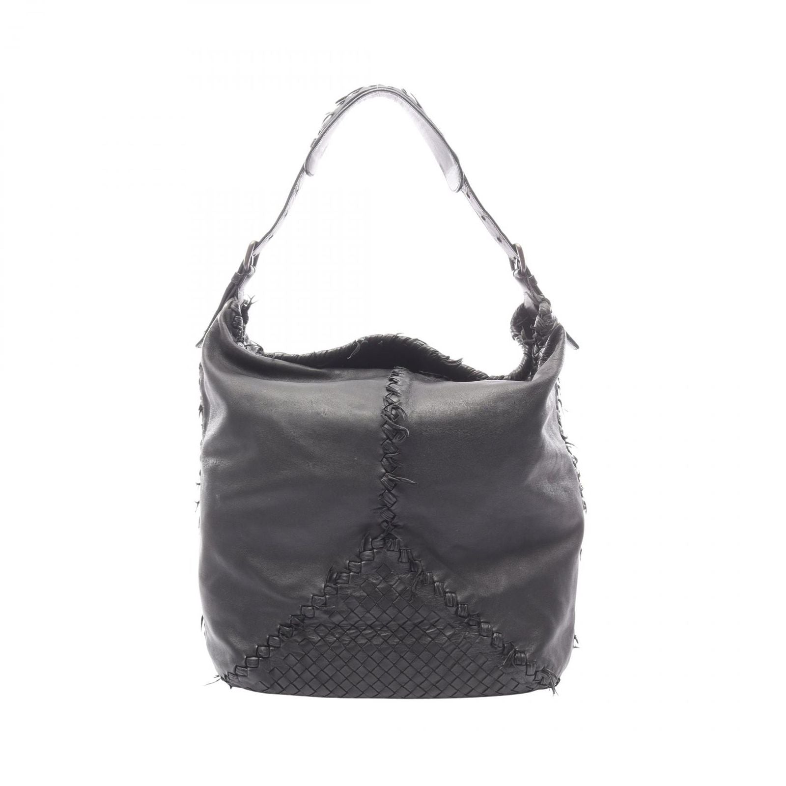 Bottega Veneta Tote Intrecciato Black Leather Shoulder Bag