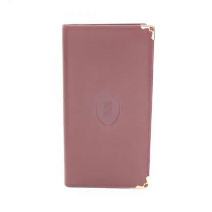 Cartier Bifold Wallet Must Line Bordeaux Leather Billfold