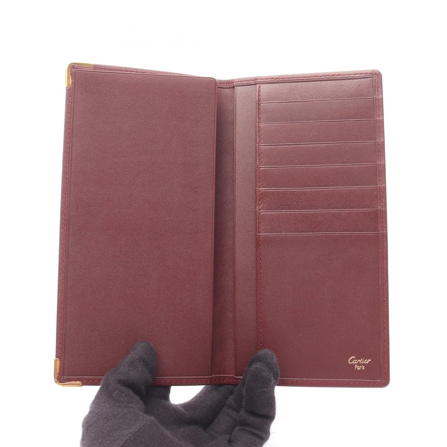 Cartier Bifold Wallet Must Line Bordeaux Leather Billfold — view 3