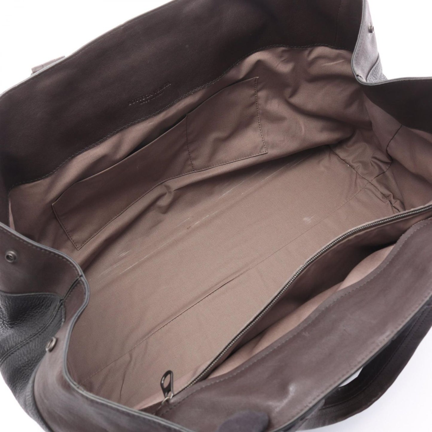 Bottega Veneta Tote Intrecciato Black Khaki Gray Leather — view 3