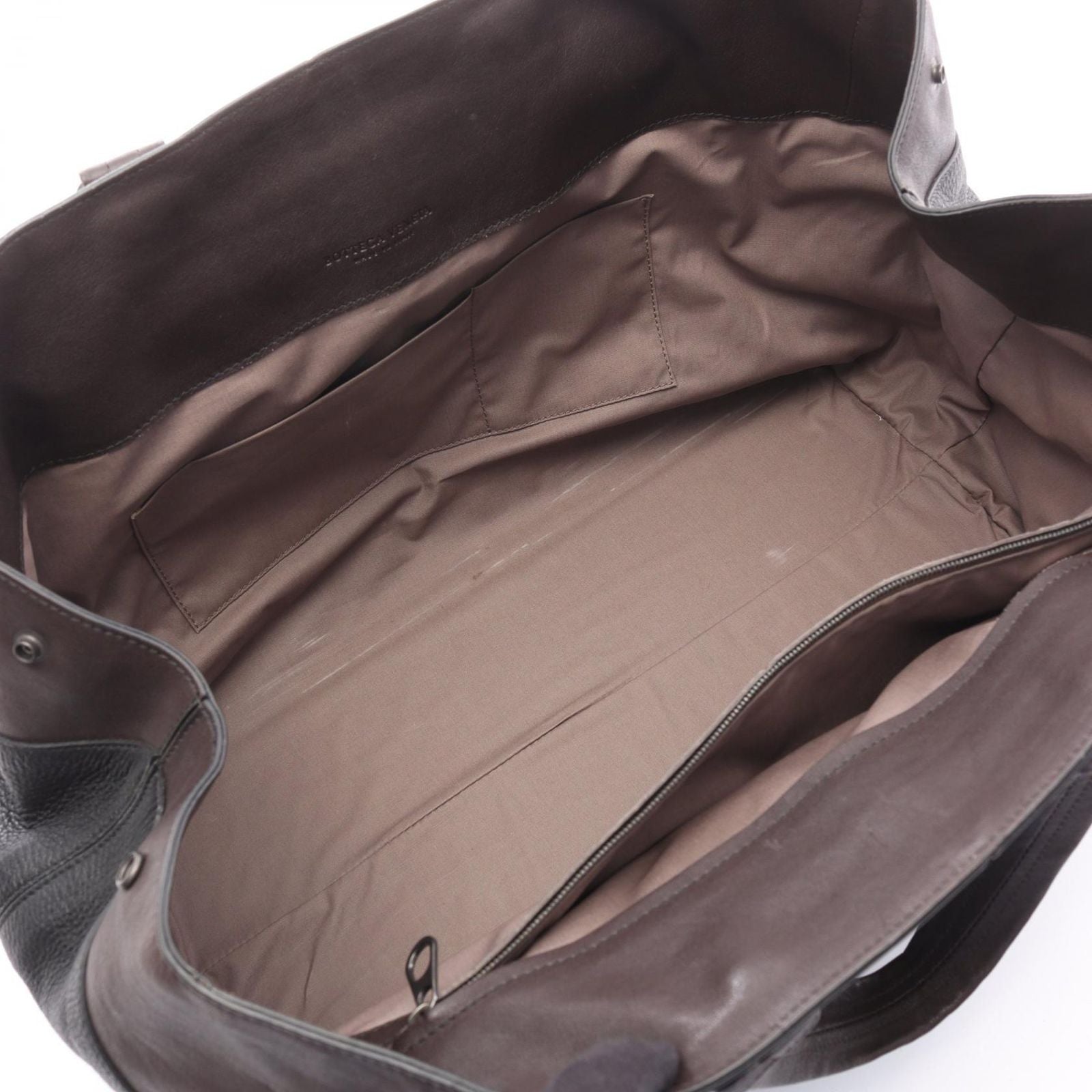 Bottega Veneta Tote Intrecciato Black Khaki Gray Leather — view 3