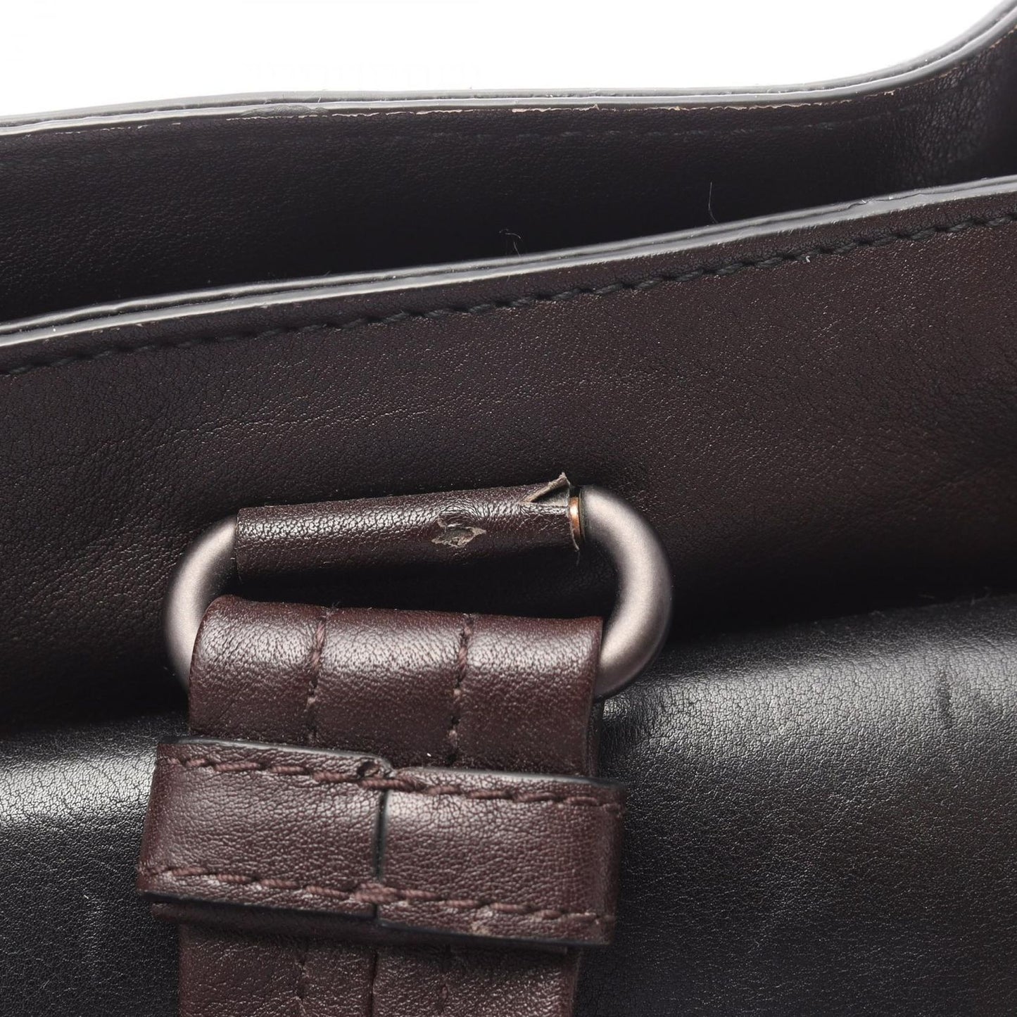 Bottega Veneta Tote Intrecciato Black Khaki Gray Leather — view 6
