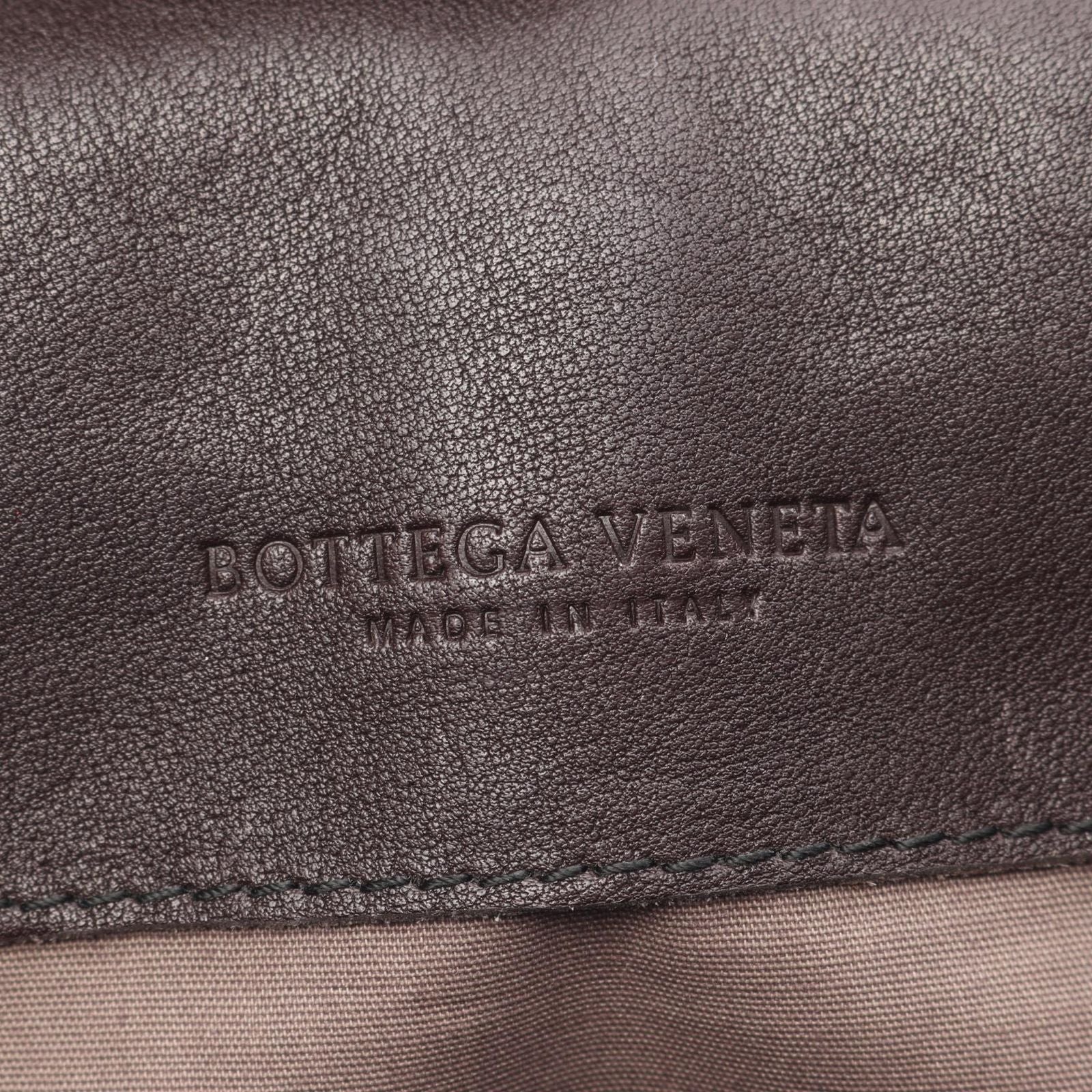 Bottega Veneta Tote Intrecciato Black Khaki Gray Leather — view 4