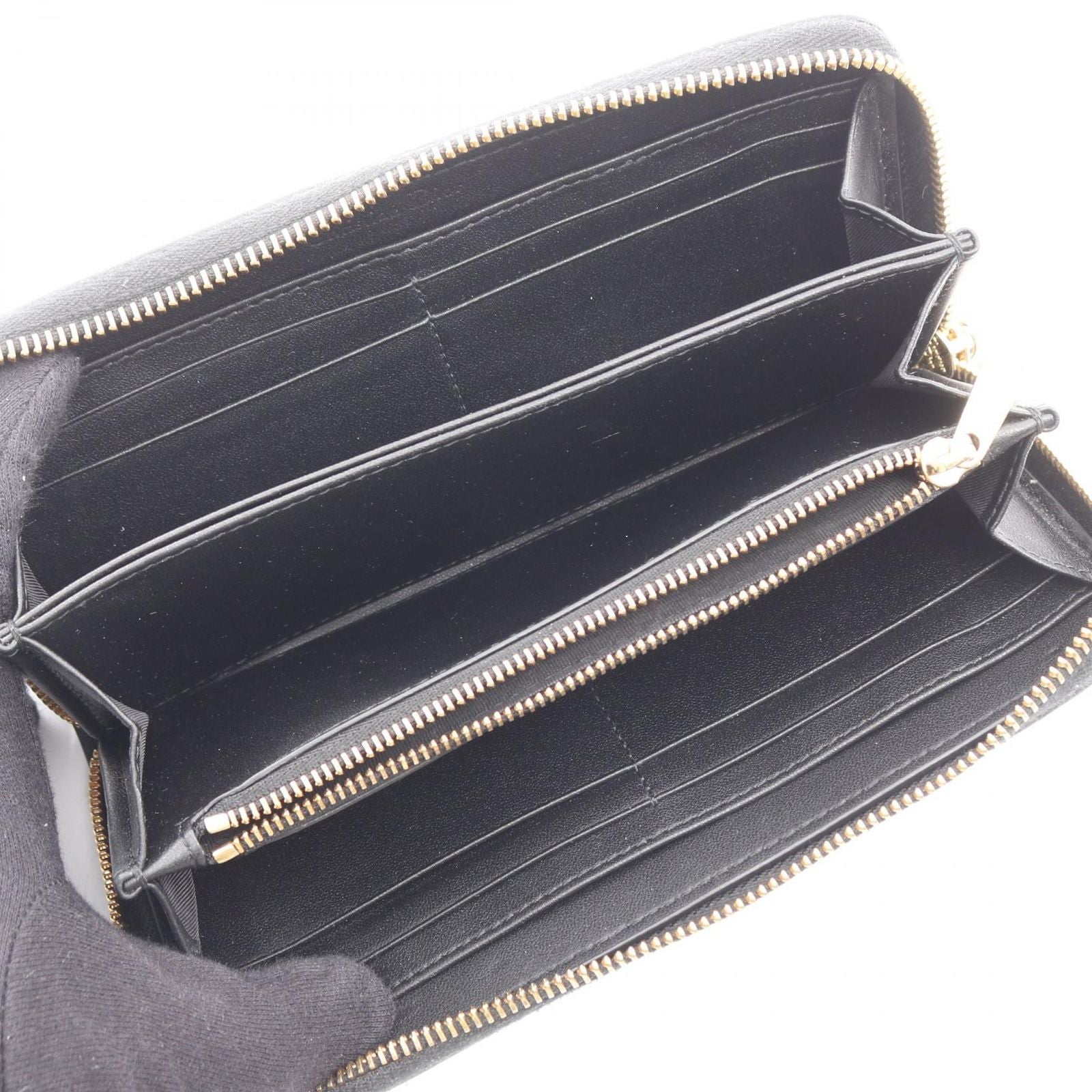Dior Round Wallet Lady Cannage Black Leather Handbag — view 3