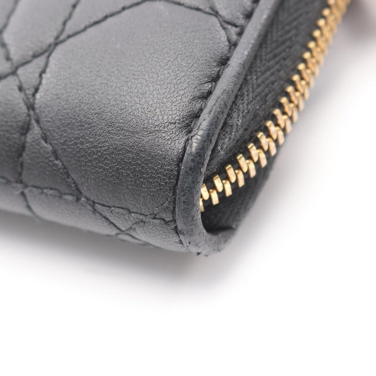 Dior Round Wallet Lady Cannage Black Leather Handbag — view 9