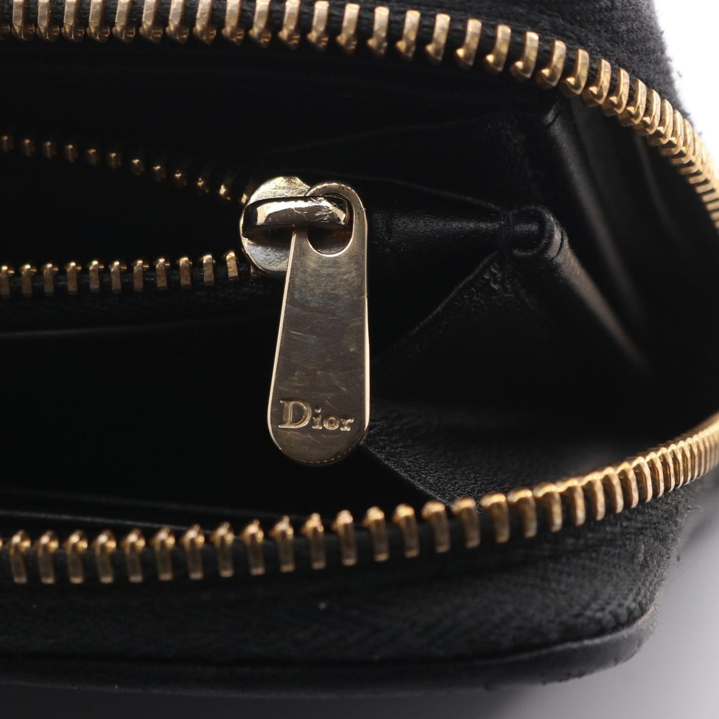 Dior Round Wallet Lady Cannage Black Leather Handbag — view 6