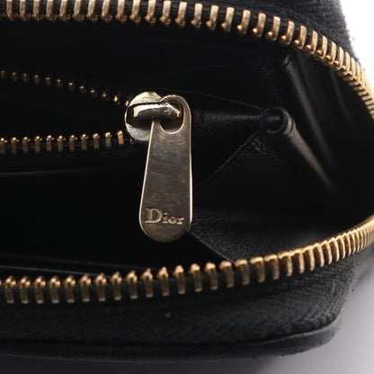 Dior Round Wallet Lady Cannage Black Leather Handbag — view 6