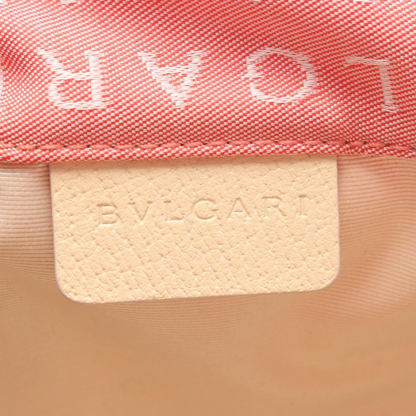 Bvlgari Handbag Logo Mania Pink Ivory Canvas Leather — view 4