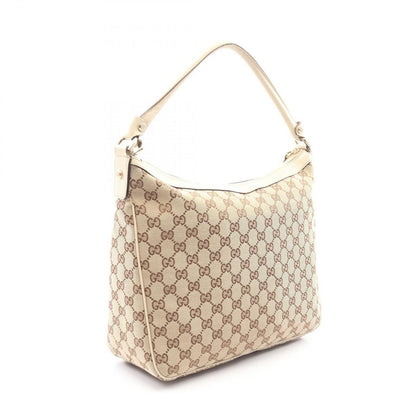 Gucci Shoulder Bag Beige Canvas Leather — view 2