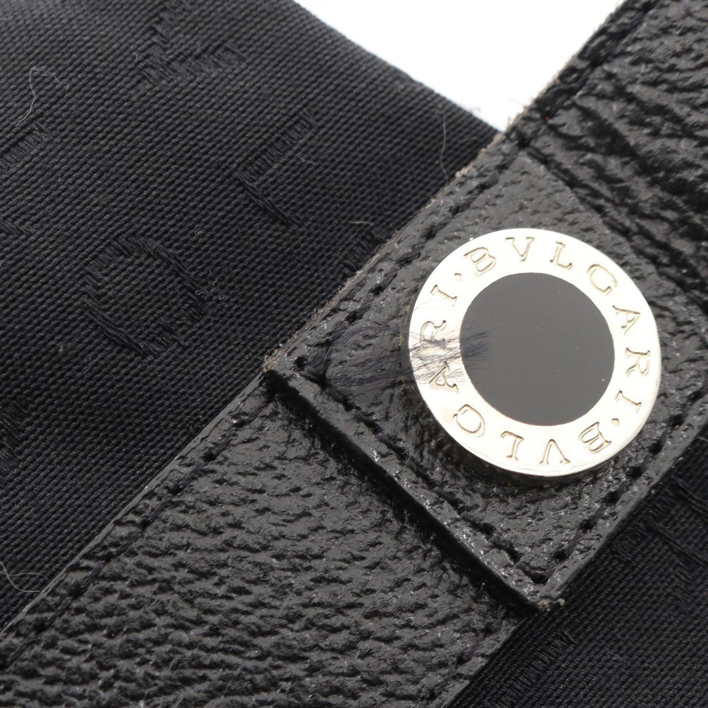 Bvlgari Handbag Logo Mania Black Canvas Leather — view 8