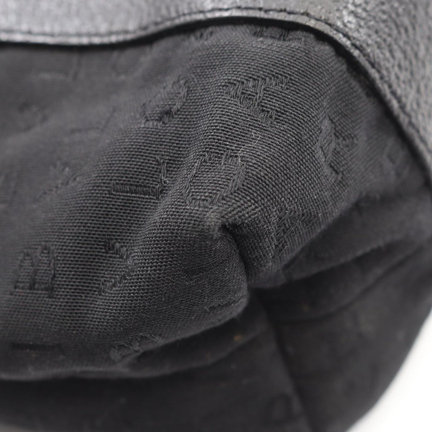 Bvlgari Handbag Logo Mania Black Canvas Leather — view 6
