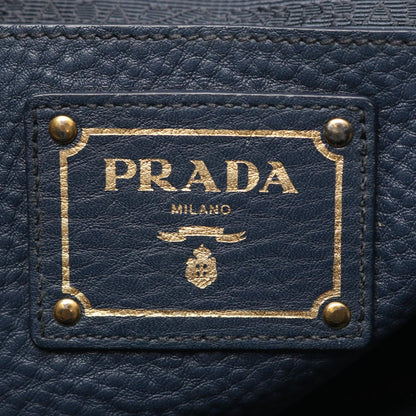 Prada Tote Side Zip Navy Leather — view 4