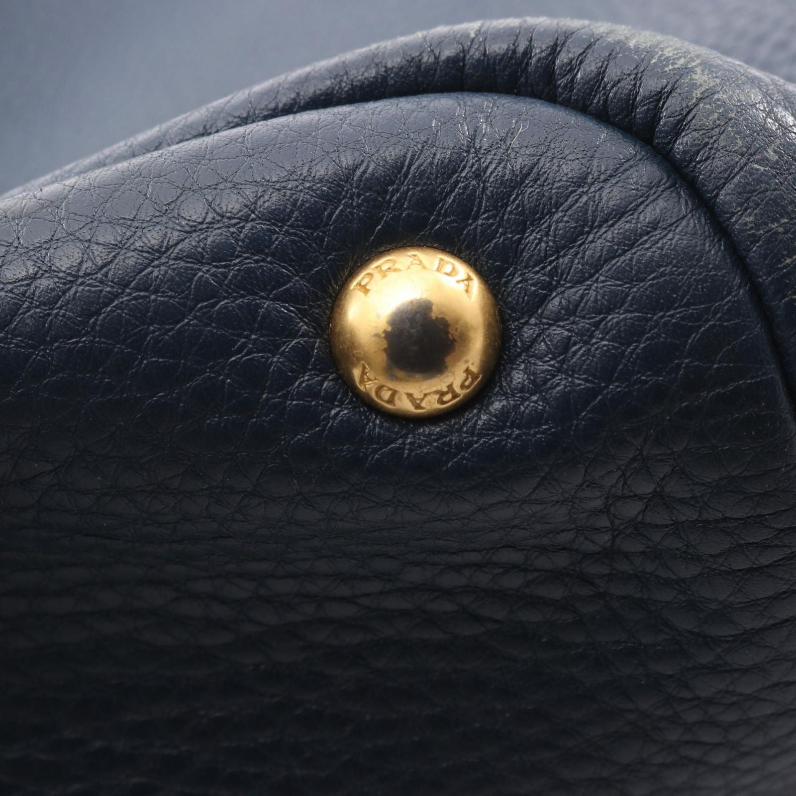 Prada Tote Side Zip Navy Leather — view 7
