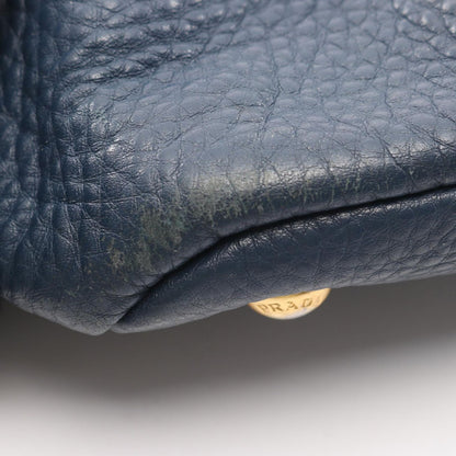 Prada Tote Side Zip Navy Leather — view 5