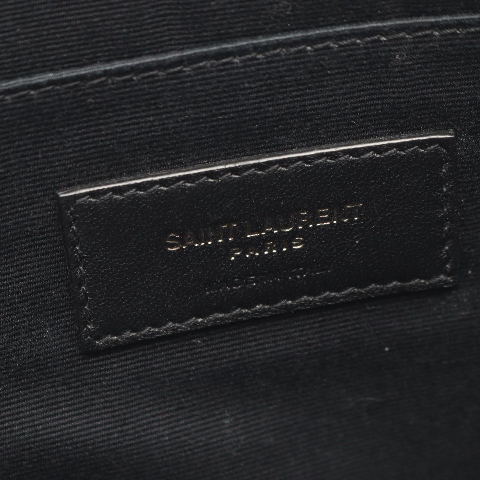 Saint Laurent Paris Clutch Rive Gauche Black White Canvas Leather — view 4