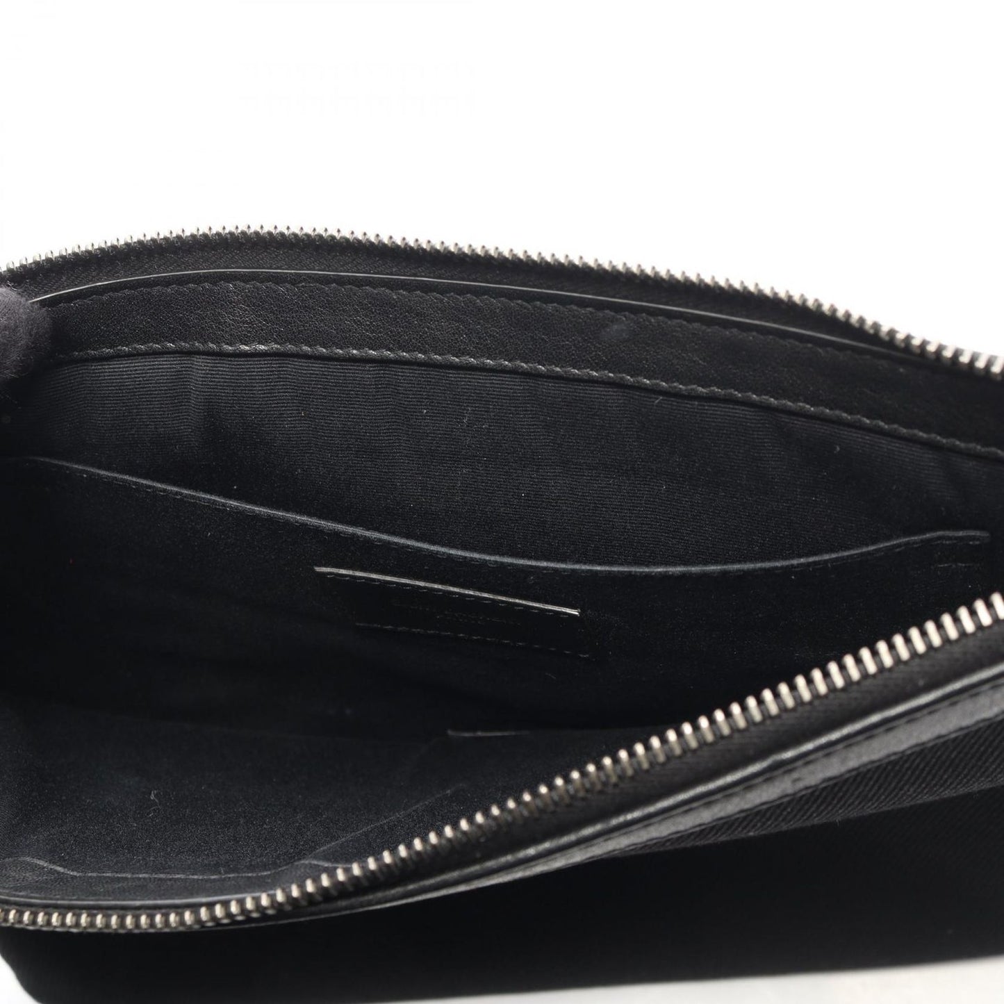 Saint Laurent Paris Clutch Rive Gauche Black White Canvas Leather — view 8
