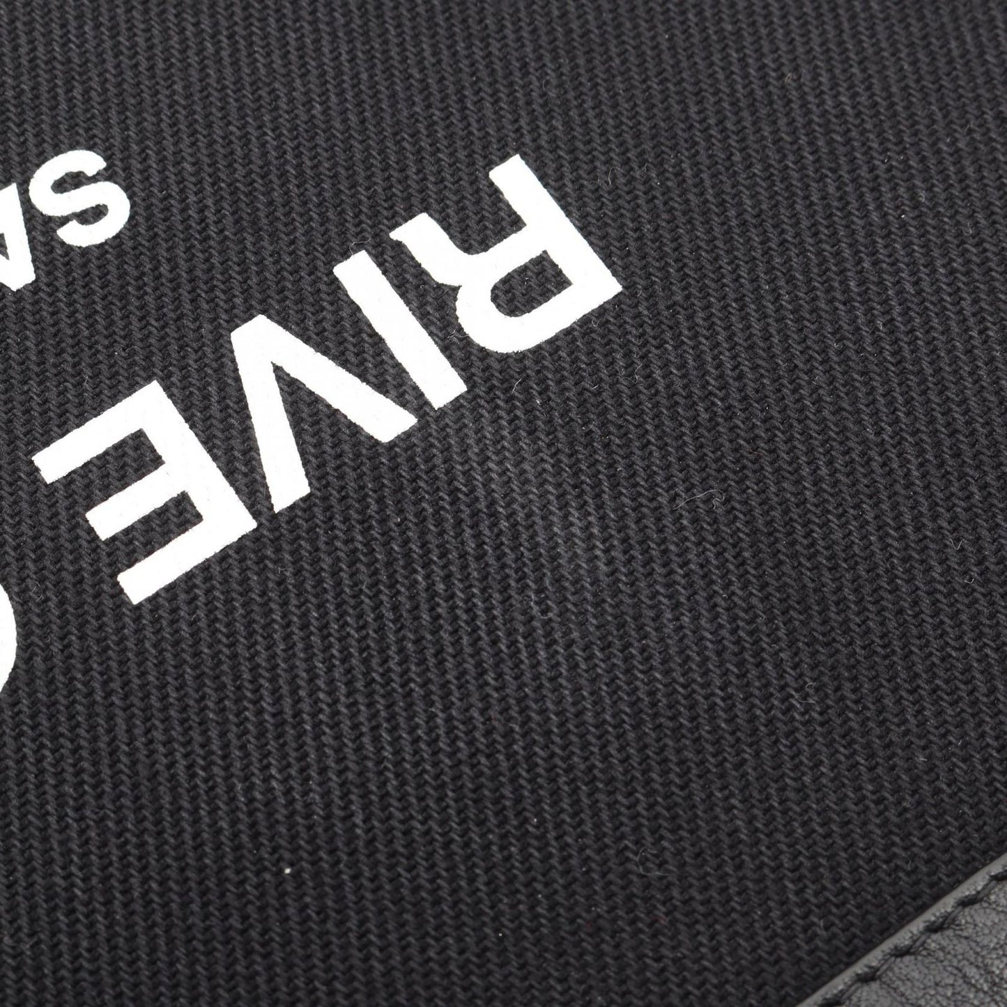 Saint Laurent Paris Clutch Rive Gauche Black White Canvas Leather — view 6
