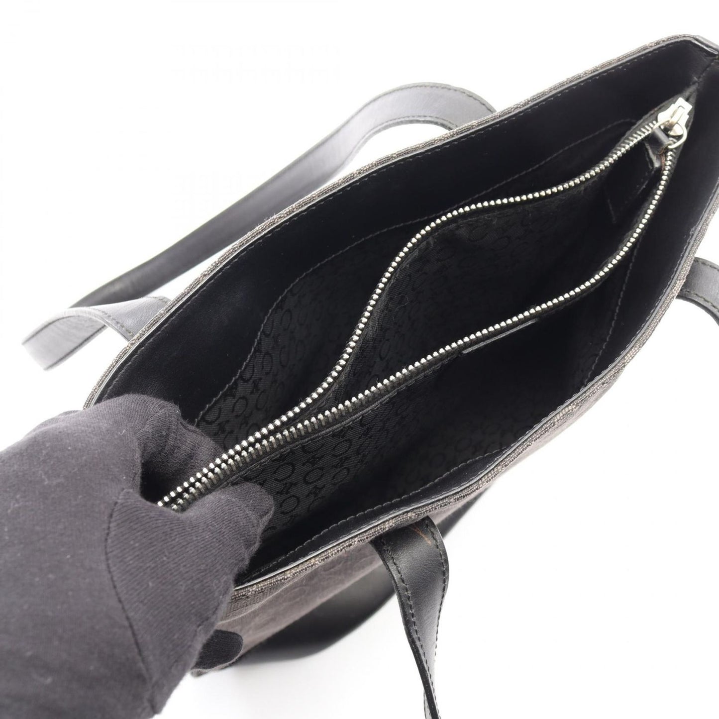Celine Tote C Macadam Black Canvas Leather C — view 3