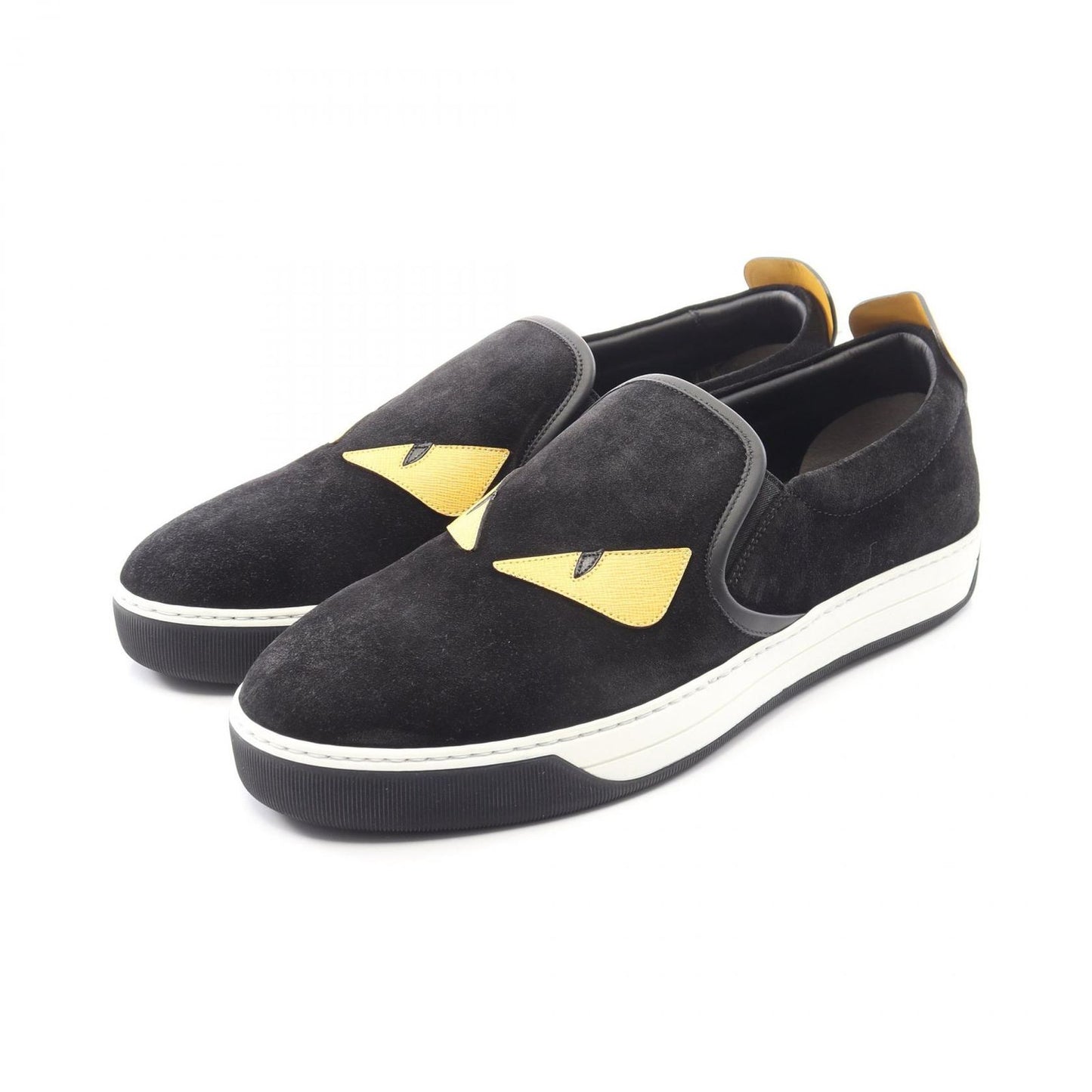 Fendi Slip on Monster Star Bugs Eye Studs Suede Leather Shoes