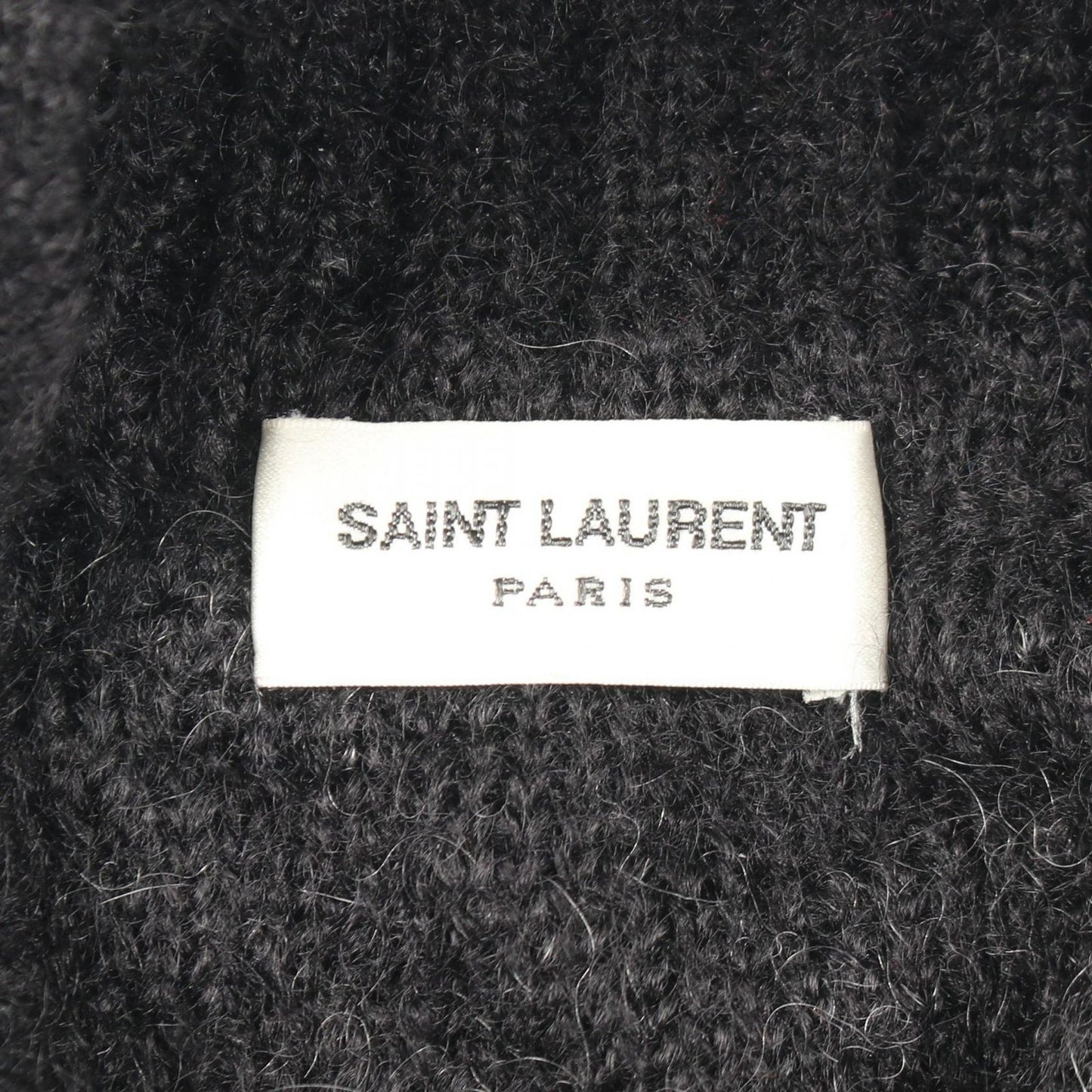 Saint Laurent Paris Knit Mock Neck Mohair Sweater — view 3