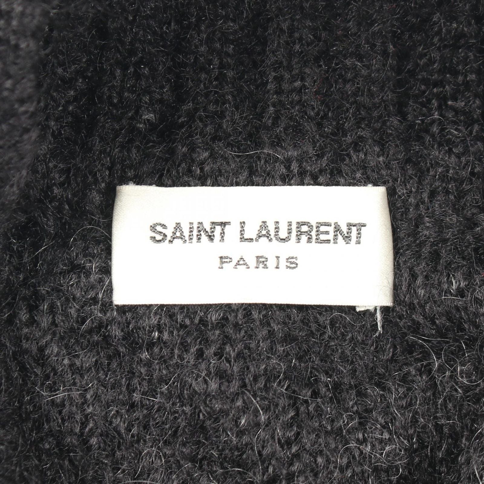Saint Laurent Paris Knit Mock Neck Mohair Sweater — view 3