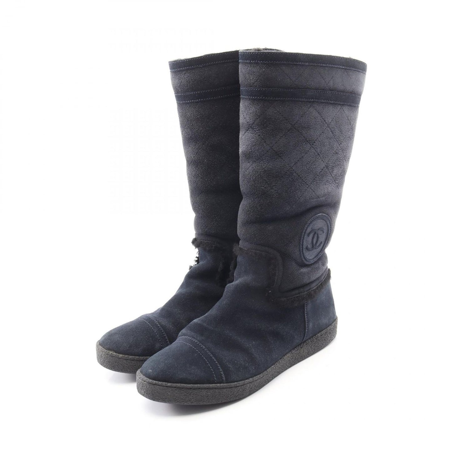Chanel Boots Quilted Suede