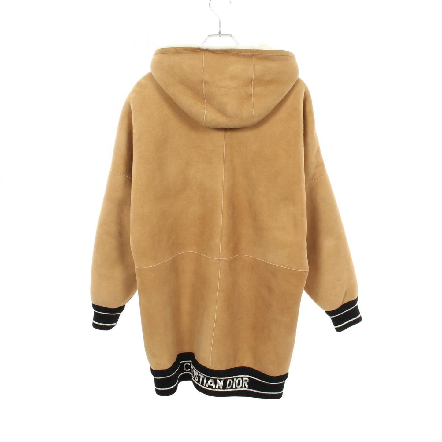 Dior Bee Embroidery Reversible Boa Brown Leather Jacket — view 2