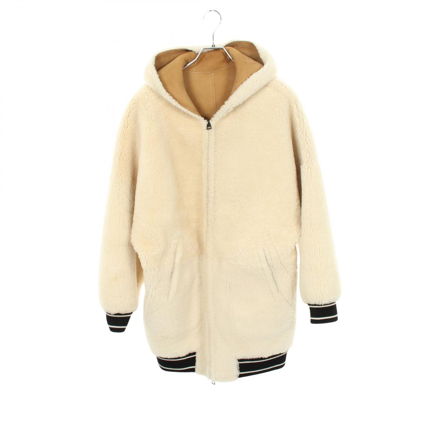 Dior Bee Embroidery Reversible Boa Brown Leather Jacket — view 3