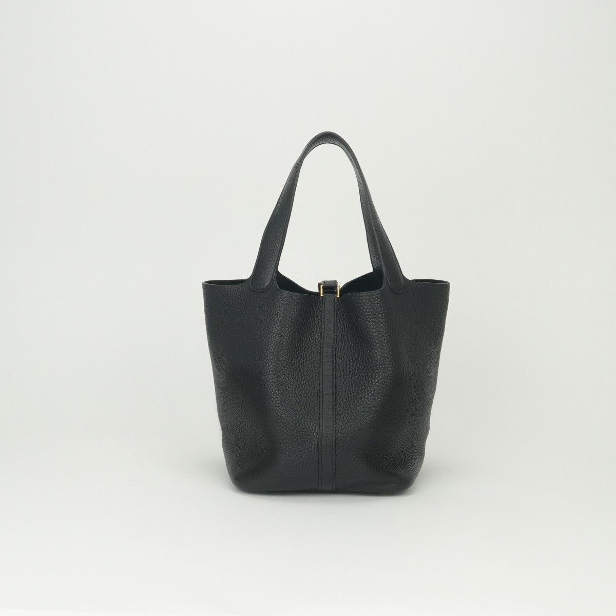 Hermes Picotin Lock MM Tote Taurillon Clemence Noir Black Gold MM 22 — view 3