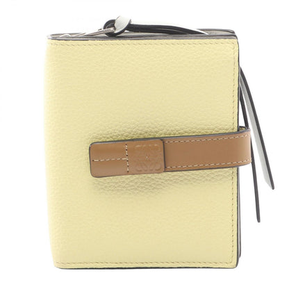 Loewe Bifold Wallet Light Yellow Leather Compact Zip