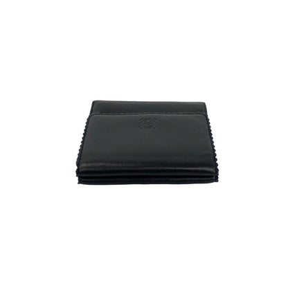 Loewe Anagram Logo Nappa Leather Trifold Wallet Mini Card Case Black Purple — view 3