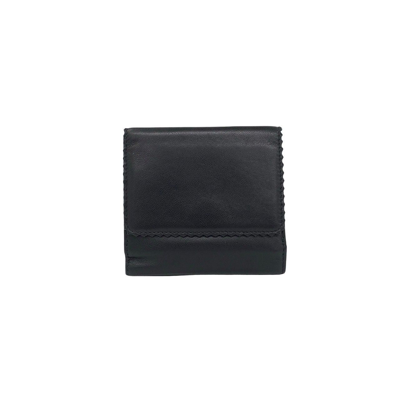 Loewe Anagram Logo Nappa Leather Trifold Wallet Mini Card Case Black Purple — view 2