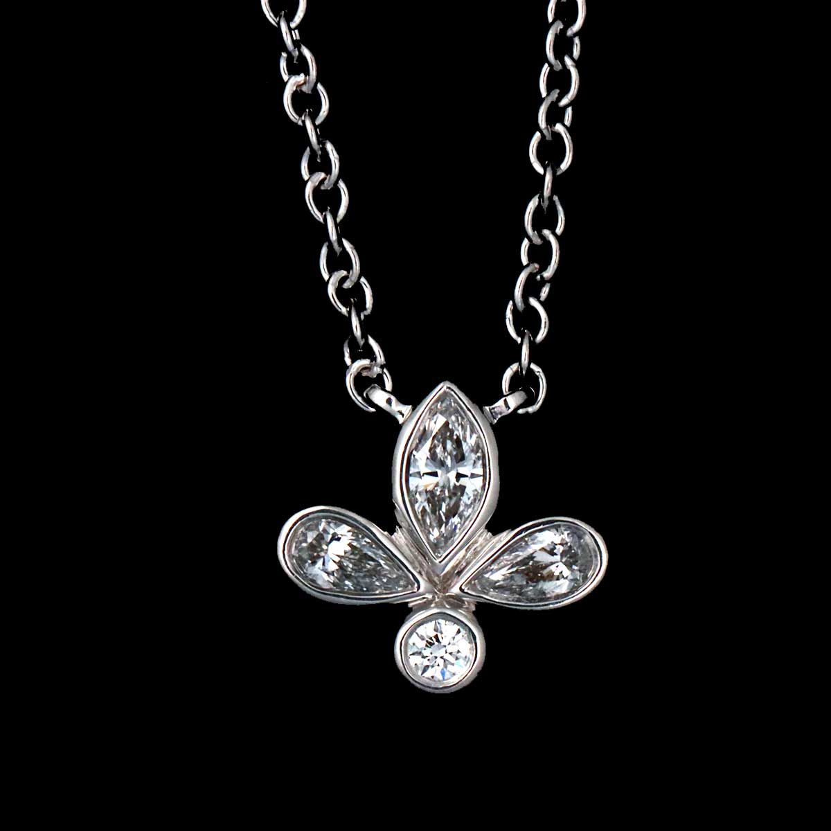Tiffany & Co Fleur de Lis Diamond Necklace 40 cm Pt Platinum — view 5