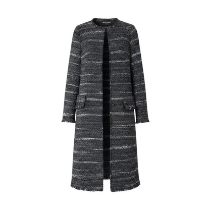 Dolce & Gabbana Tweed Coat Long 38 Gray