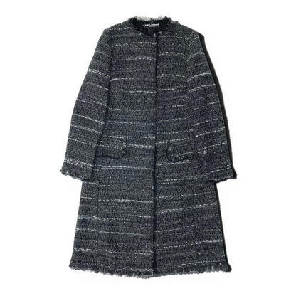Dolce & Gabbana Tweed Coat Long 38 Gray — view 2