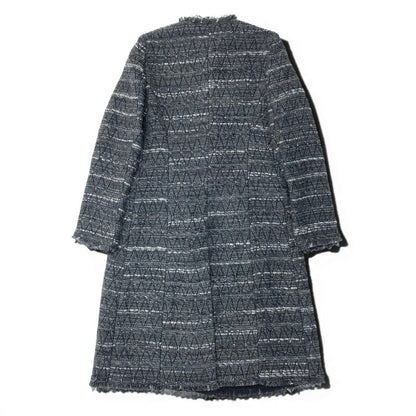 Dolce & Gabbana Tweed Coat Long 38 Gray — view 3