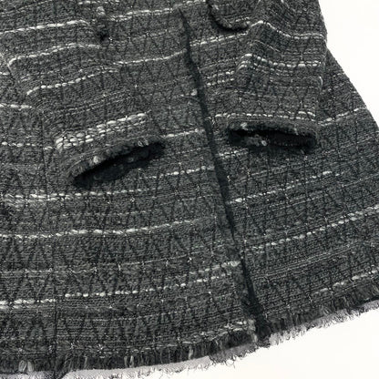 Dolce & Gabbana Tweed Coat Long 38 Gray — view 6